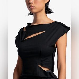 UNDERCOVER Co Ltd SLIT DETAIL TANKTOP BLACK COTTON SIZE 3/Medium